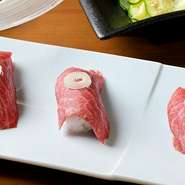 焼肉とはまた、ひと味違う肉の旨みを満喫『肉寿司』