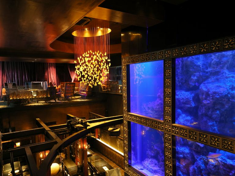 圧巻の巨大なアクアリウム。非日常的でラグジュアリーな雰囲気