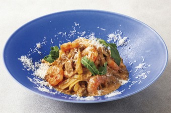  小海老とポルチーニ茸のトマトクリームパスタ（＋400円）