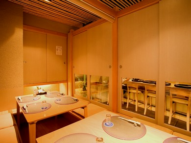 最大8名まで、人数に合わせて使える完全個室