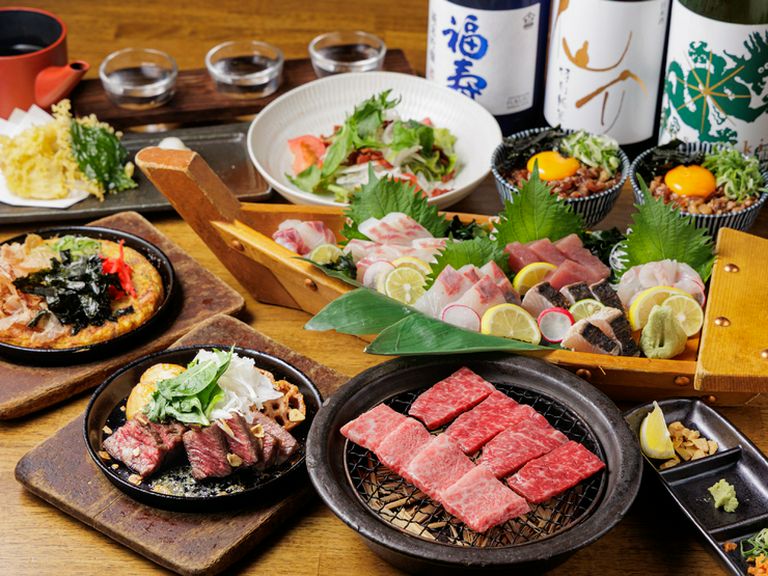 神戸牛や明石の天然魚。素材の味を活かした料理を提供