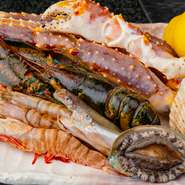 魚介をメインディッシュにした『海鮮コース』、肉も魚介も両方味わいたい方は『海鮮・肉鮮コース』がオススメ。市場で仲買人がしっかりと見極める海の幸をしっかりと味わえます。