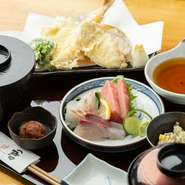 揚げたての天ぷら、炊きたて御飯など、一番のおいしさを大切に