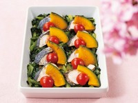 ・桜海老のかき揚げと山菜の天ぷら
・浅利と春キャベツの紹興酒蒸し
・鰆のロティ　柑橘ソース
・ポテトニョッキとブロッコリーのグラタン