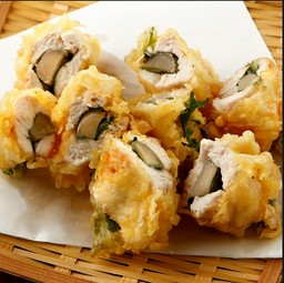 岩下の新生姜のササミ大葉天婦羅