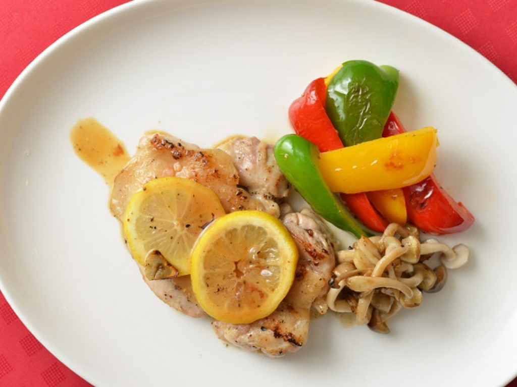 紀州古白鶏のソテー 塩レモンソース