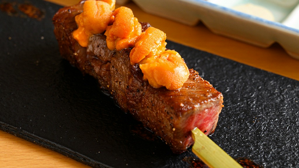 和牛の串焼きで、自分一人のご褒美時間