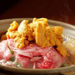  A5和牛と雲丹のすき焼き