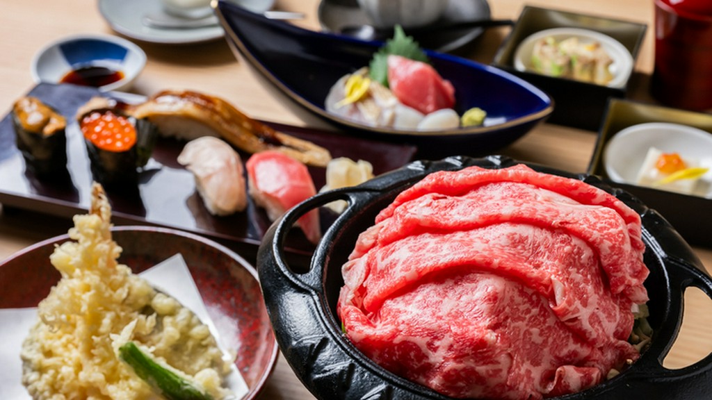 黒毛和牛と和の饗宴『《プレミアム飲み放題付》黒毛和牛すき鍋寿司会席』