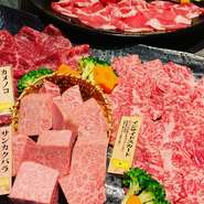 和牛日本一に輝いたこともある「鹿児島産黒毛和牛」。そのこだわりのブランドを、一頭買いで取り扱う焼肉専門店です。人気の部位から定番の部位、一頭の牛からわずかしかとれない希少部位まで、幅広く楽しめます。