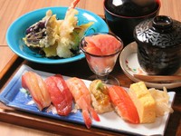 イチオシ！寿司と天ぷら両方楽しめるランチセット