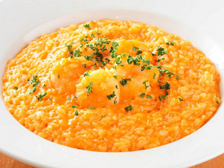 プリプリ海老のビスククリームリゾット