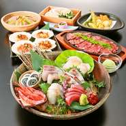 新鮮な魚介類を、毎日のように仕入れています。旬のものを中心に、5～10種類ほど用意。単品も良いですが、好きなものを選べれる「盛り合わせ」もオススメです。