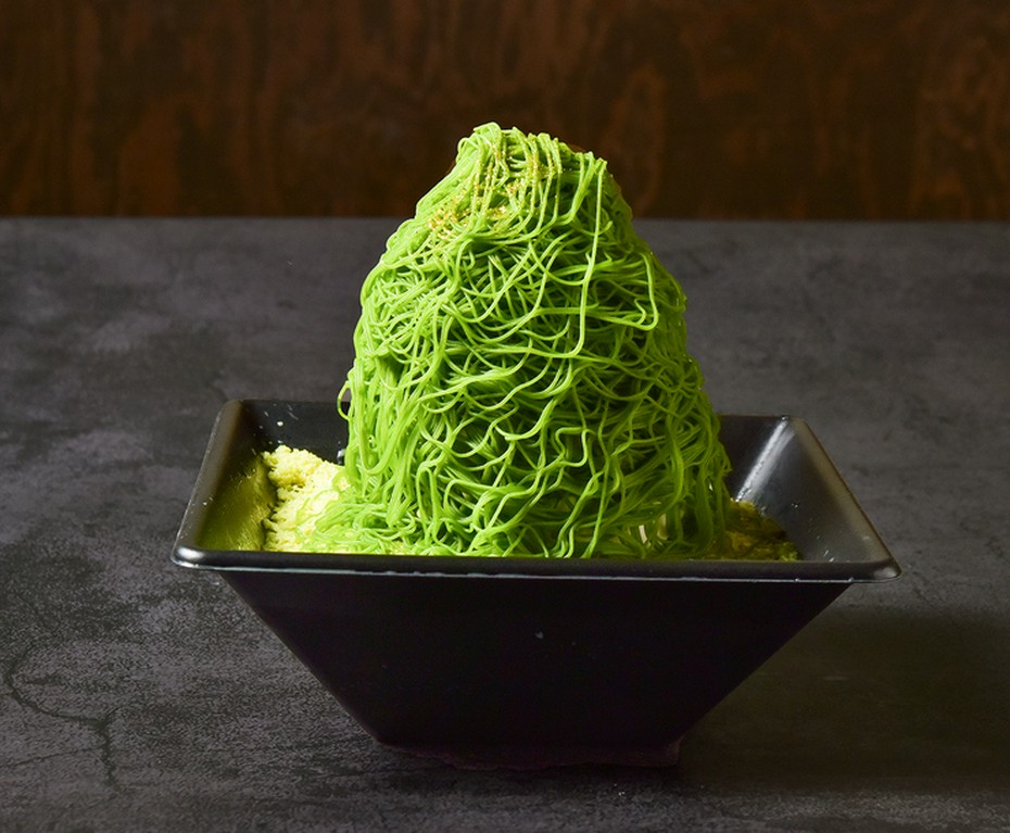 なめらかさとふわふわ感が絶妙に調和する『モンブランソフト　大和煎茶ミルクかき氷（大和抹茶）』