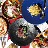 カジュアルな『ココカラコース』、備前黒牛を堪能できる『モトカラコース』、希少部位も贅沢に楽しめる『ハイカラコース』と3種のコースもラインナップ。それぞれ飲み放題やデザートプレートもつけられます。