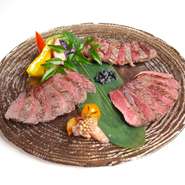 備前黒牛の希少部位のみの3種盛り合わせ
Ｓ　200ｇ　3,630円
Ｌ　300ｇ　4,180円