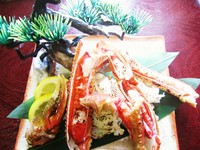 生でも食べれるかにをプロの腕で焼き上げました。食べ易い状態で提供してます。