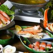 大ずわいがに（バルダイ種）を色々な料理で食べられるように、コースのみを提供。目でも舌でも味わえるようにと、ボリュームがありつつも盛り付けの美しさも大切にしています。