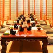 職場の歓迎会や大切な人の送別会にもオススメ。落ち着いた和の空間で、ゆったりとコース料理を楽しみながら過ごすことができます。心のこもった宴会を開きたいときには、ぜひ。