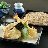 ざるそば・海老天盛合せ