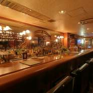 お一人様を満喫できるカウンター席