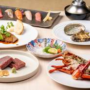 活きた状態で生け簀から水揚げして調理する海鮮料理は、臨場感抜群。広島県産の旬の食材を中心としたメニューで、シーズンを問わず楽しめるお店。「広島牛」など、地元のブランド食材もしっかりと取り入れています。