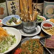 串カツ単品メニュー食べ放題！
お好みの串かつを選んでいただけます