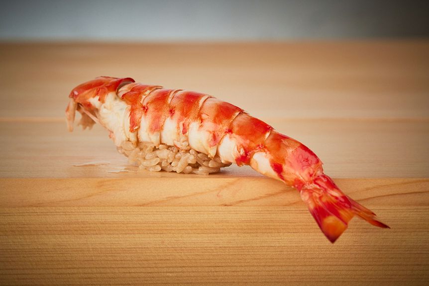 海老と和牛の握り