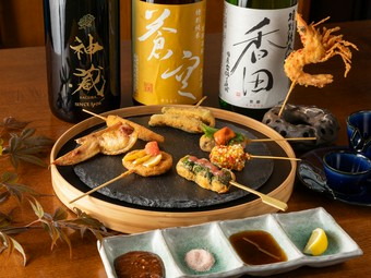 変わり種から定番まで。こだわりの食材を使用した串揚げ『お好み揚げ各種』