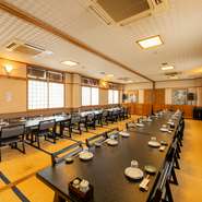 趣ある日本間の空間で。お部屋の広さも、料理もお好みで多彩に演出落ち着いた自由な空間で、お酒がゆったりとした時を刻んでくてます。