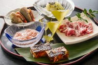 うつぼにこごり、酒盗、鯨の鹿の子、チャンバラ貝、りゅうきゅう（写真は一例）