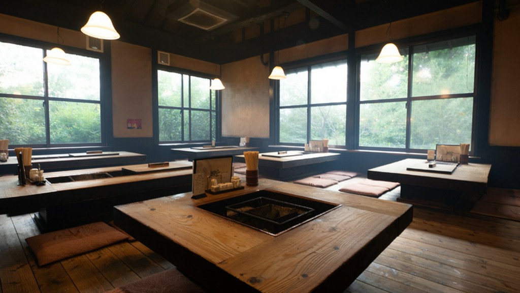 囲炉裏の温もりが心を和ませ、時間の流れがゆっくりとした感覚に