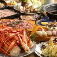 しゃぶしゃぶ、寿司、天ぷら、蟹。多彩な料理を楽しめる食べ放題