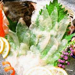 濃厚な肝が絶品。さっぱりとした味わいの『かわはぎ姿造り』