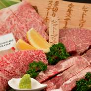 A5ランクの「宮崎牛」を仕入れ。一頭買いしているため、あまり見かけないような希少な部位も取り揃えています。日によって提供されるお肉が異なるため、詳細は店のSNSにてチェックするのがおすすめです。