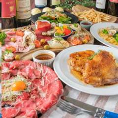 ローストビーフが食べ放題で楽しめる！4種類のソースの中から、お好みでお楽しみください♪