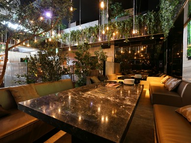 店内は、昼は落ち着きのある空間、夜は優雅で幻想的な空間