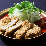 やわらかなロース肉を使用。衣はサクッと香ばしく、噛むほどにジューシーな旨みが広がります。