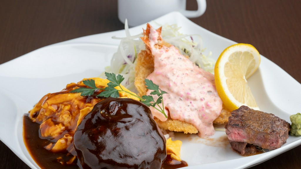 ハンバーグ＆ステーキを楽しむ贅沢プレート