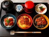 飼料開発から手掛け、生み出されたオリジナルブランド鰻を満喫できる『三種食べ比べ御膳（30食限り）』