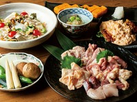 お造りや地鶏の食べ比べが楽しめる一鳥の自慢が詰まったコースです.

