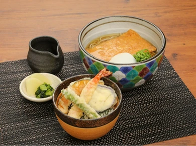 贅沢天丼セット　ミニそば付