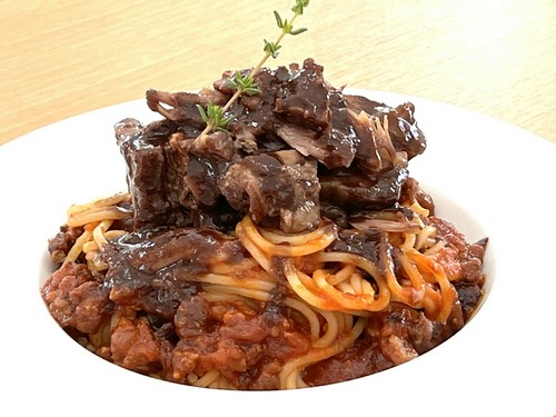 肉パスタ