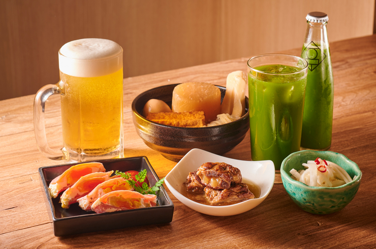 A little oden and all-you-can-drink set