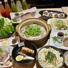 メインは牡蠣と豚のハリハリおでん鍋！イカの姿造りや天ぷら、〆も付いた年納めコース！2時間飲み放題付！