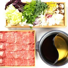 日本牛肉涮涮锅寿喜烧富士山