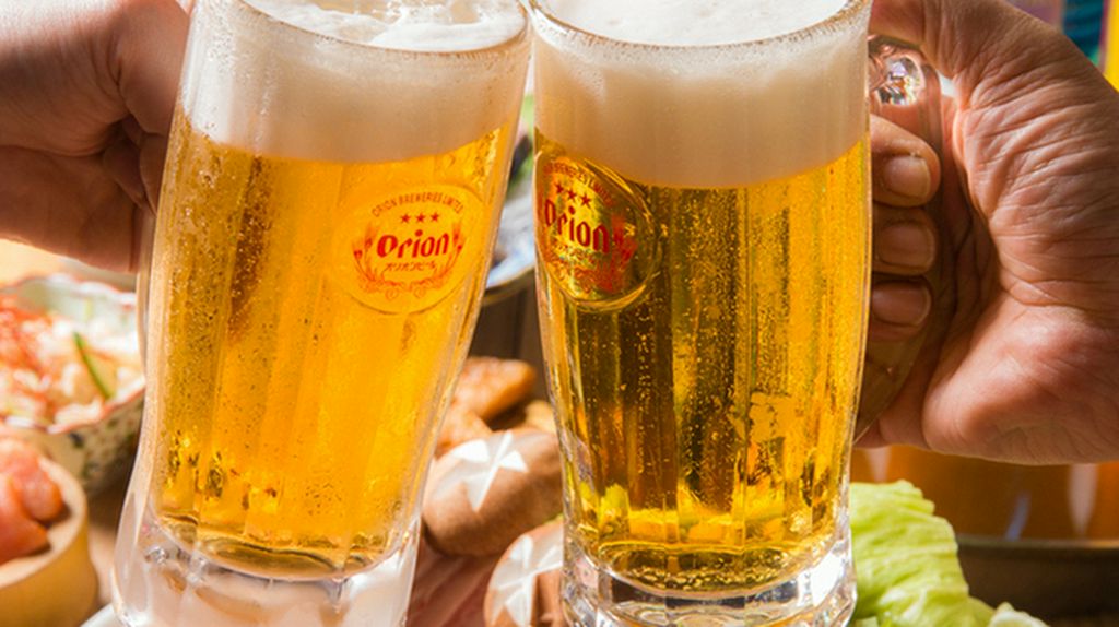 オリオンビール(生)やエビスビール(生)が入ってとってもお得な単品飲み放題！