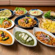 本格インド料理専門店だからこそ味わえる、豊富なベジタブルインド料理（ベジタブルマサラなど野菜を使ったカレーや、野菜を使ったナーン・ビリヤニなど）。特別なベジタブルセットメニューもご用意しています。