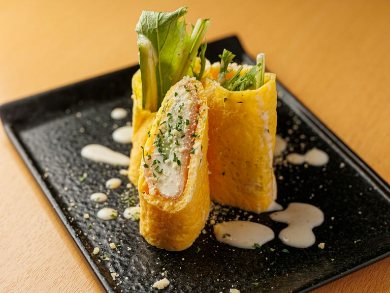 自家製ドレッシングでいただくエレガントな一皿『クリームチーズ生ハム巻き』