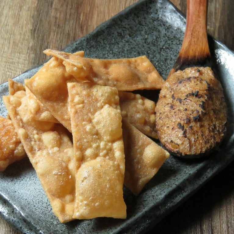 そば味噌焼きとそばせんべい